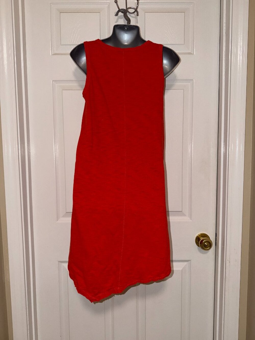 Lilla P Red Cotton Sleeveless Tank Midi Dress Pocket Casual Small - Picture 5 of 6